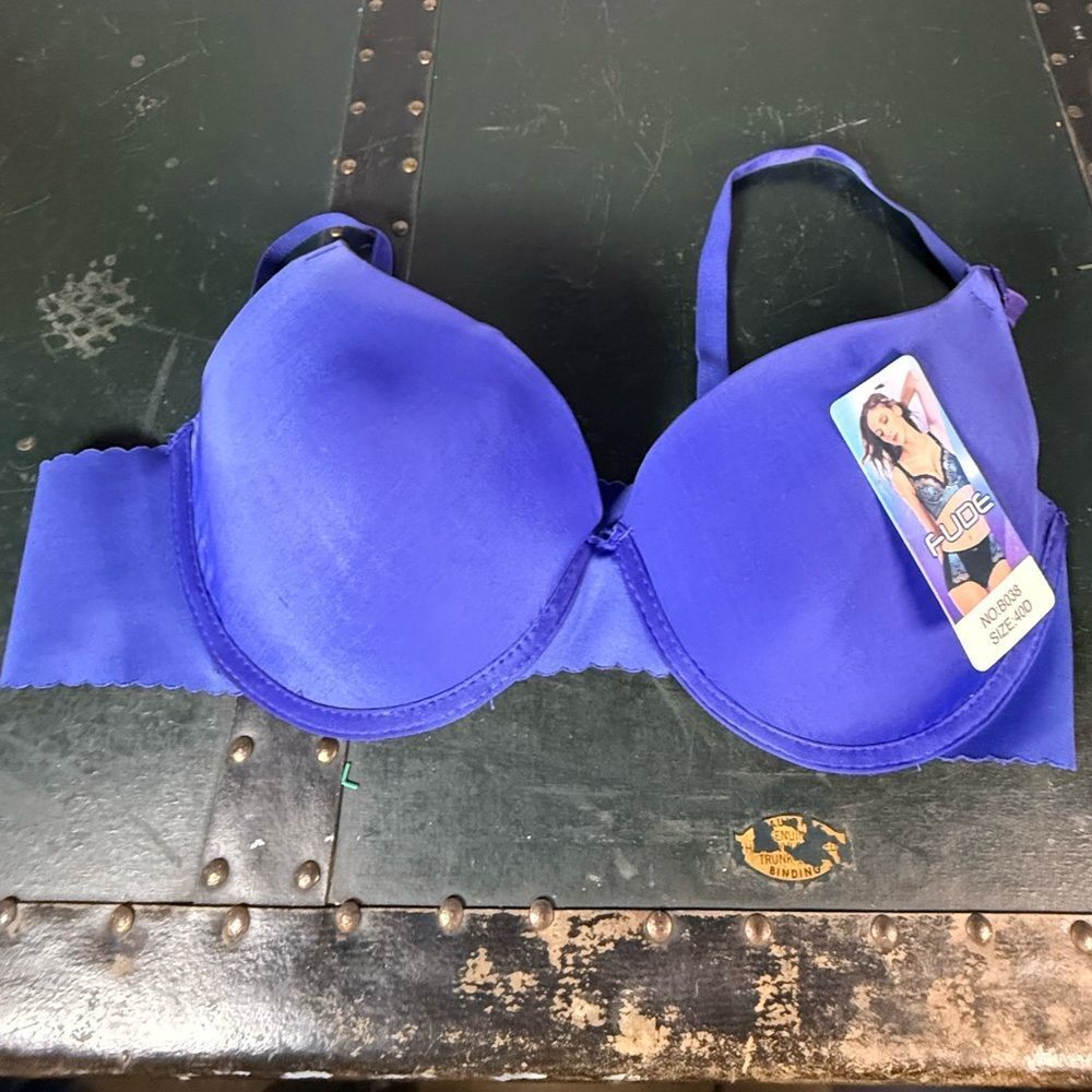 Fude push-up bra in a vibrant blue color, size 40D.